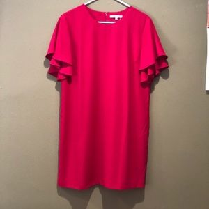 Red ruffled sleeve dress!